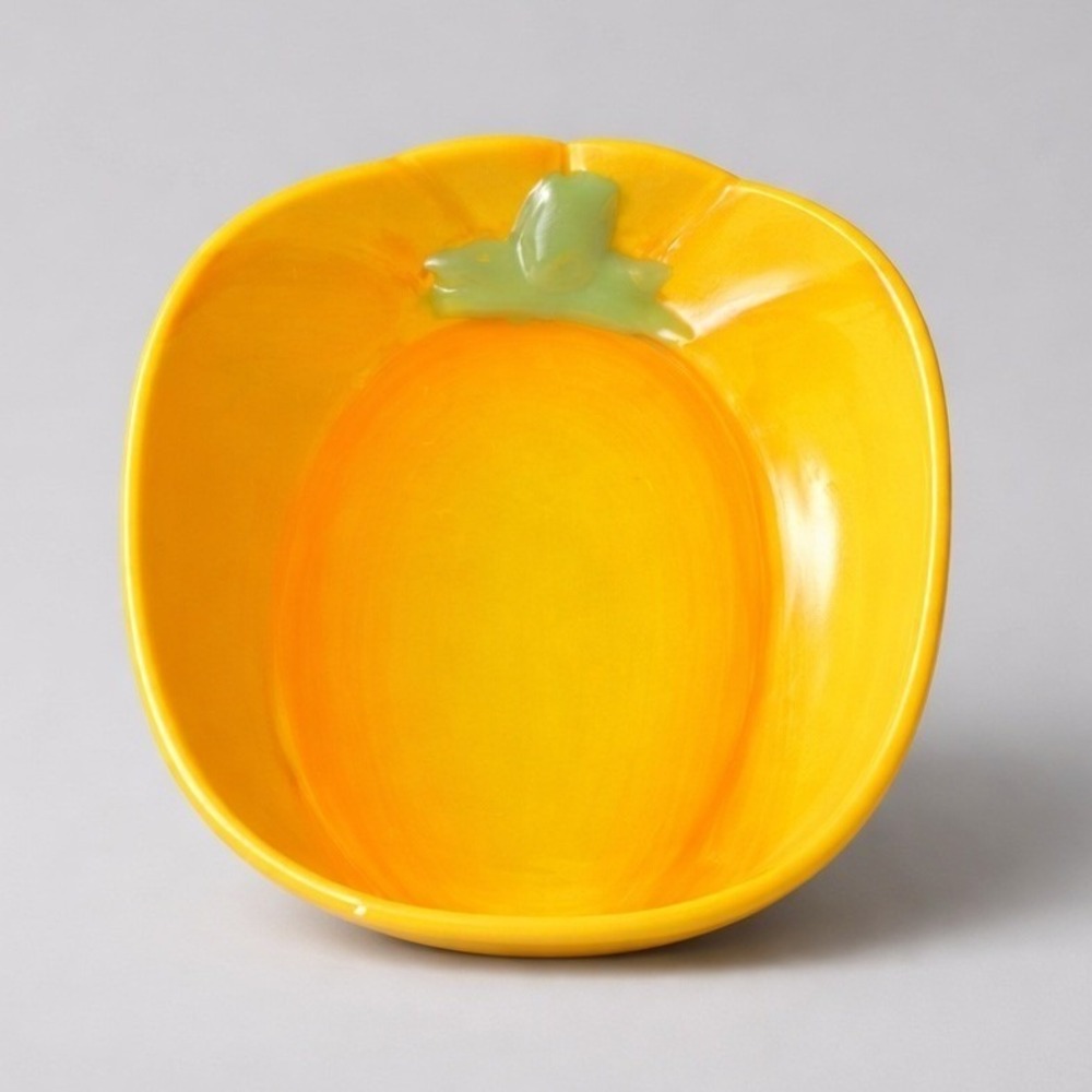 Pier 1‎ Yellow Pepper Spoon Rest Excellent Hand Painted Ironstone